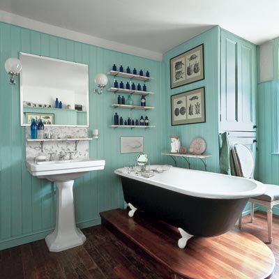 Casa de banho vintage azul
