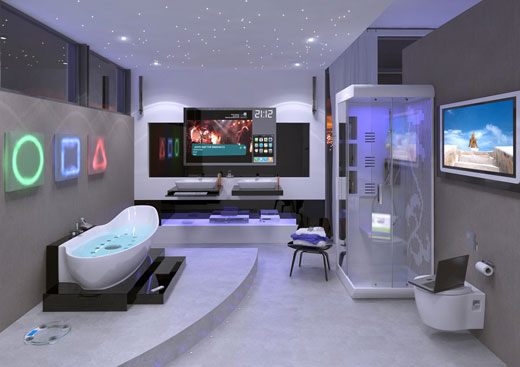 Casa de banho moderna futurista